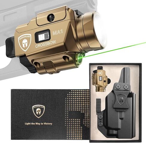 Warriorland MA1 800 Lumens Rail Hound Pistol Light ، Combo Custom Holster لـ Glock 17/19 Gen 3-5 & Glock 22/23/32/32 Gen 3-4 & Glock 19x/44/45 ، قابل لإعادة الشحن | حالة طاقة الشاشة in Kuwait