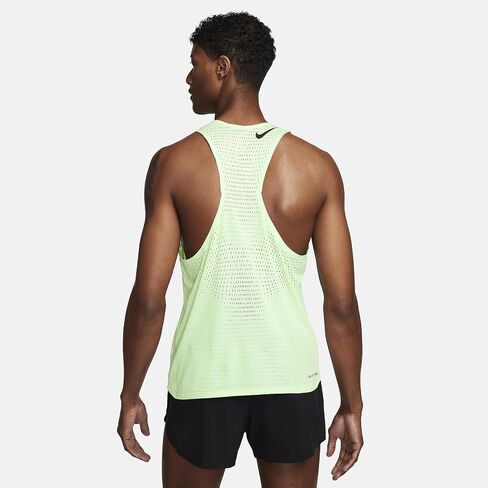 Nike AeroSwift Men's Dri-FIT ADV Running Singlet (Vapor Green/Black, FN4231-376) Size X-Small in Saudi Arabia