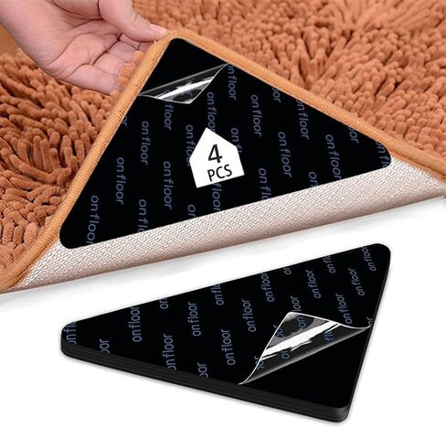 4PCS Non-Slip & Reusable: Ideal Rug Pad Grippers for Area Rugs & Corners in Saudi Arabia