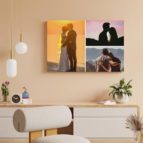 مطبوعات قماشية مخصصة مع صورك، صور قماشية، صور مجمعة مخصصة، مطبوعات قماشية مخصصة، صور على القماش، 5 صور مطبوعة، هدايا ديكور حائط مؤطرة لعيد الميلاد والهالوين in Saudi Arabia