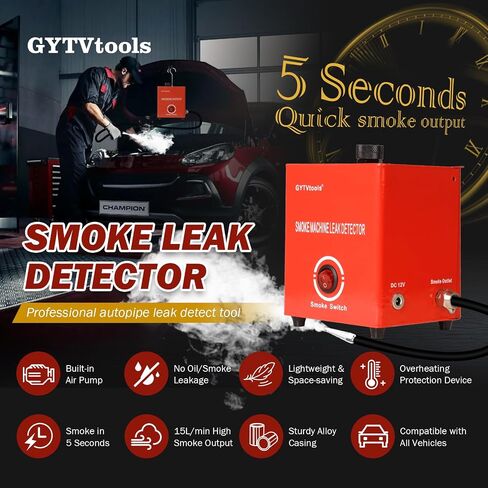 كاشف تسرب الدخان ， آلة الدخان السيارات ， 12V DC للكشف عن التسريبات في الفراغ والوقود والتبخر وأنظمة السيارات الأخرى. (الأزرق الأساسي) in Saudi Arabia