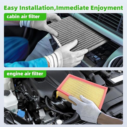 AUTOKAY 16546-ET00A 27277-EN000 مجموعة فلاتر هواء مقصورة المحرك تناسب Nissan Sentra L4 2.0L 2007 2008 2009 2010 2011 2012 RE # 16546-ET000 82001-66615 82003-71661 27277-1GK0A 27277-EN025 27277-JM01A in Saudi Arabia
