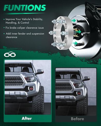 SCITOO 2Pcs Wheel Spacers 1.25 inch 6x5.5 Bore 108mm Studs 12x1.5 6 Lug Wheel Spacers Adapters Fit for for Toyota for Tacoma for Toyota for 4Runner for Toyota for Tundra for Toyota in Saudi Arabia