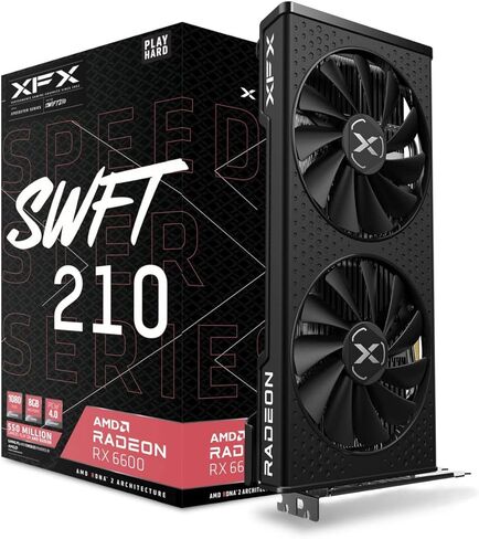 XFX Speedster SWFT210 Radeon RX 7600 Graphics Card مع 8GB GDDR6 HDMI 3XDP ، AMD RDNA 3 RX-76PSWFTFA in Kuwait