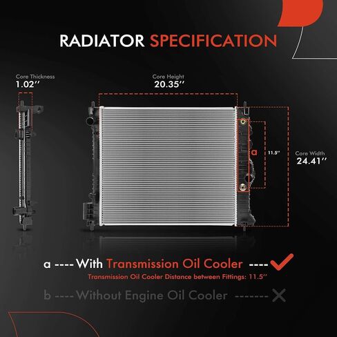A-Premium Engine Coolant Radiator Assembly with Transmission Oil Cooler Compatible with Chevrolet Trax 2013-2020 1.4L in Saudi Arabia