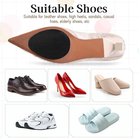20 قطعة من وسادات الأحذية المضادة للانزلاق لأسفل الأحذية، مقابض أحذية سوداء في الجزء السفلي من الأحذية، حشوات الكعب العالي للنساء، مقابض مطاطية مضادة للانزلاق للنساء in Saudi Arabia