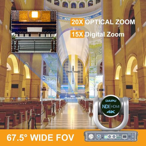 PTZ كاميرا فيديو غرفة مؤتمرات الكاميرا 20x Zoom البصري 1080p الكامل HD 60 إطارًا في الثانية AI Tracking HDMI USB3.0 SDI 56 ° زاوية واسعة للاجتماع عبر الإنترنت كنيسة البث المباشر المتوافقة مع Zoom Skype youtube in Kuwait
