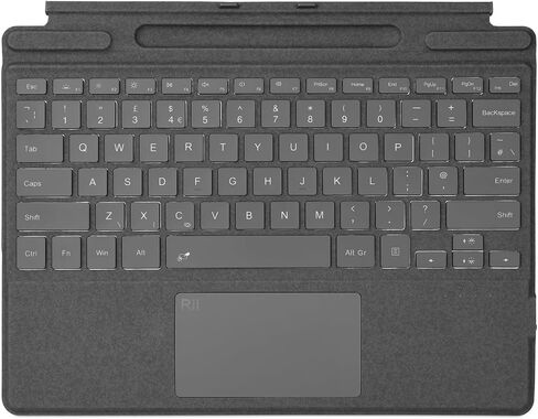 Rii Surface Pro Type Cover,Ultra-Slim Portable Bluetooth Wireless Keyboard with Touchpad,7 Color Backlit,Compatible with Microsoft Surface Pro 8/Pro 9/Pro X Only,Pink in Kuwait