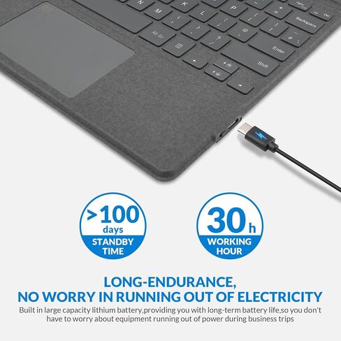 Rii Surface Pro Type Cover,Ultra-Slim Portable Bluetooth Wireless Keyboard with Touchpad,7 Color Backlit,Compatible with Microsoft Surface Pro 8/Pro 9/Pro X Only,Pink in Kuwait