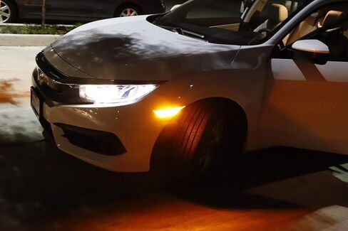 iJDMTOY Clear Lens White Full LED Front Side Marker Light Kit Compatible With 2016-2021 Honda Civic, Powered by 90-SMD LED, Replace OEM Sidemarker Lamps in Saudi Arabia