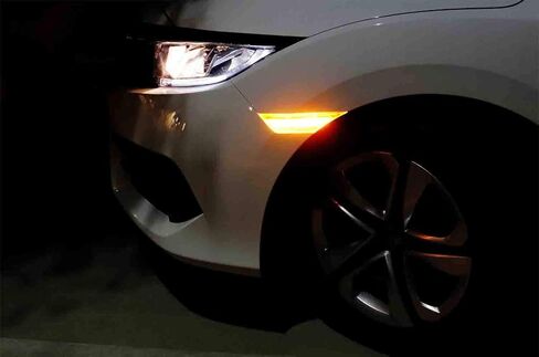 iJDMTOY Clear Lens White Full LED Front Side Marker Light Kit Compatible With 2016-2021 Honda Civic, Powered by 90-SMD LED, Replace OEM Sidemarker Lamps in Saudi Arabia