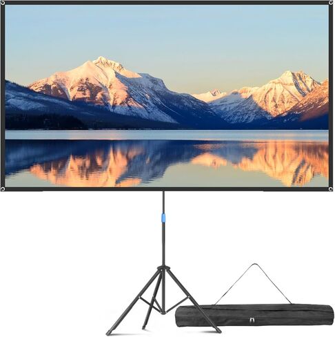 Projector Screen with Stand, 80 Inch Portable Projector Screen Outdoor Indoor, 1.5 Gain ALR Projection Screen, Anti Light, 4K Ultra HD 16:9 Outdoor Movie PVC Screen for Movie Night (Grey Screen) in Kuwait