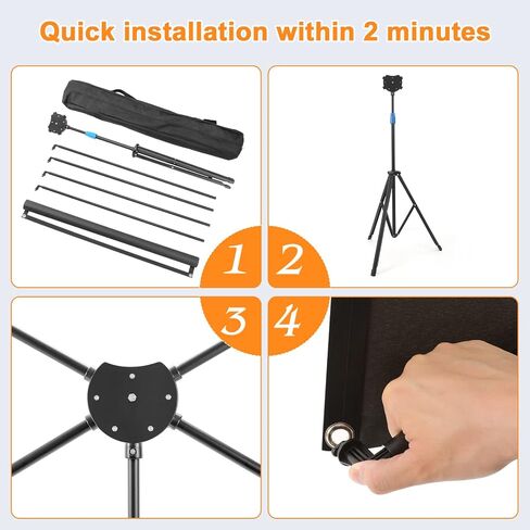 Projector Screen with Stand, 80 Inch Portable Projector Screen Outdoor Indoor, 1.5 Gain ALR Projection Screen, Anti Light, 4K Ultra HD 16:9 Outdoor Movie PVC Screen for Movie Night (Grey Screen) in Kuwait