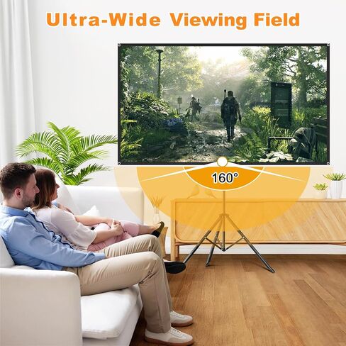 Projector Screen with Stand, 80 Inch Portable Projector Screen Outdoor Indoor, 1.5 Gain ALR Projection Screen, Anti Light, 4K Ultra HD 16:9 Outdoor Movie PVC Screen for Movie Night (Grey Screen) in Kuwait