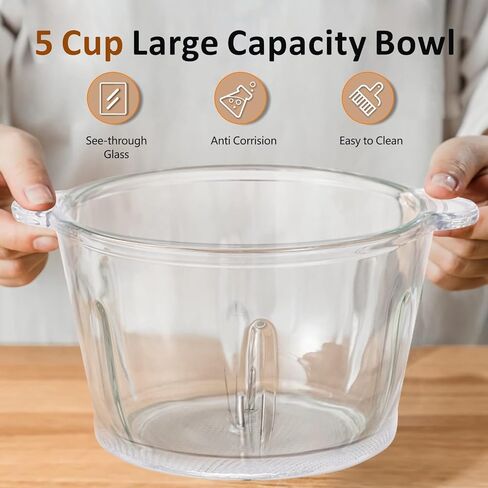 معالج الطعام 6000mAh مروحية خضار مستهدفة مع 5 كوب من وعاء زجاجي ، مروحيات اللحوم الثوم الكهربائية BPA معالجات طعام الأطفال الخلاط خلاط المطبخ الصغير ، هدية للعصين (وردي) in Kuwait