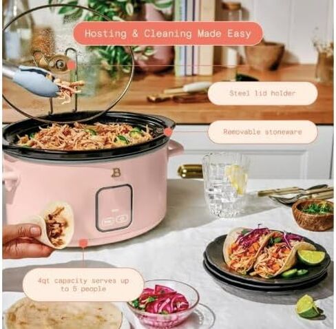 طباخ 4QT البطيء الجميل مع شاشة تم تنشيطها اللمس ، بقلم درو باريمور (أسود) in Kuwait