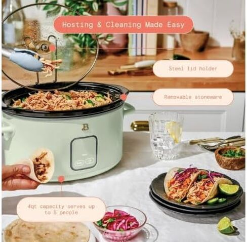 طباخ 4QT البطيء الجميل مع شاشة تم تنشيطها اللمس ، بقلم درو باريمور (أسود) in Kuwait