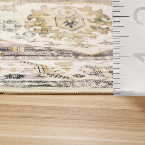 Washable 5x7 Area Rug - Living Room Large Rug Stain Resistant Carpet Vintage Carpet Bedroom Non-Slip Backing Home Decor Floor Decor Mat,Light Blue in Saudi Arabia