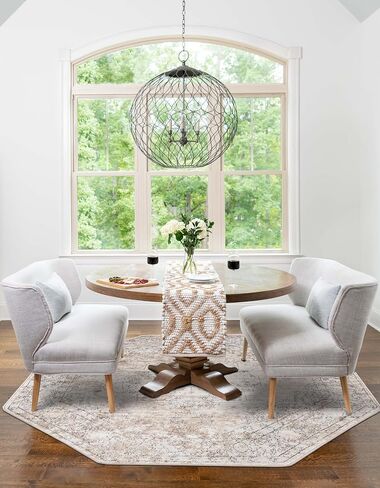 Unique Loom Portland Collection Area Rug - Canby (5' 3" Octagon Ivory/Beige) in Saudi Arabia