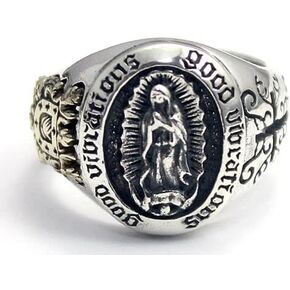 COSUMOSU Our Lady of Guadalupe Virgin Mary 925 Sterling Silver adjustable ring - Silver in Saudi Arabia