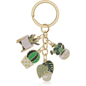 Oubaka Plant Lover Gift Keychain for Women Men, Succulent Shaped Keychain Plant Gifts Keyring Cute Fashion Keychains Cactus Shaped Key Chains Backpack Keyrings for Plant Lovers Bag Decor in Saudi Arabia
