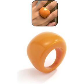 Colorful Acrylic Rings for Women Vintage Resin Finger Knuckle Ring Fashion Plastic Clear Transparent Dome Rings Y2k Yellow Neno Statement Jewelry in Kuwait