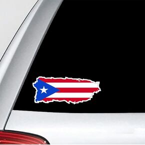 ملصق فينيل لخريطة بورتوريكو بعلم PR للسيارات وسيارات الدفع الرباعي والشاحنات، عبوة من قطعتين in Kuwait