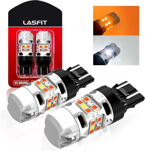 LASFIT T3 7443 7440 LED لمبة كهرمانية لسيارة Toyota Camry SE/LE/TRD/L 2018-2024، 2025 SE/LE 7444 LED مصباح إشارة الانعطاف الأمامي الخلفي 7444NA مقاوم مدمج 100% خالٍ من الأخطاء (قطعتان) in Kuwait