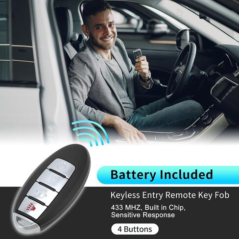 X AUTOHAUX KR5S180144106 433Mhz Replacement Keyless Entry Remote Smart Key Fob for Nissan Rogue 2017 2018 285E3-6FL2B 4A Chip 4 Buttons in Saudi Arabia