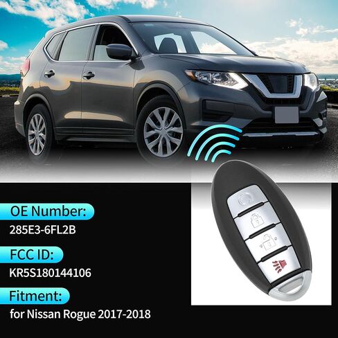 X AUTOHAUX KR5S180144106 433Mhz Replacement Keyless Entry Remote Smart Key Fob for Nissan Rogue 2017 2018 285E3-6FL2B 4A Chip 4 Buttons in Saudi Arabia