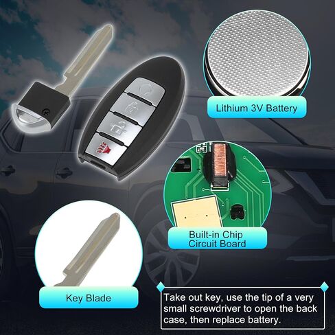 X AUTOHAUX KR5S180144106 433Mhz Replacement Keyless Entry Remote Smart Key Fob for Nissan Rogue 2017 2018 285E3-6FL2B 4A Chip 4 Buttons in Saudi Arabia