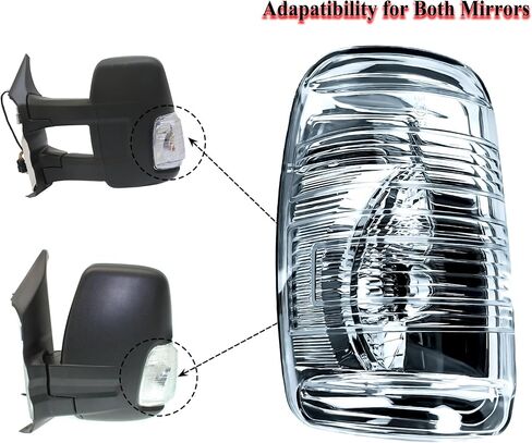 Replacement Driver Left Side Door Mirror Turn Signal Light Indicator with Bulb for Ford Transit 150 250 350 from 2010 to 2024 in Saudi Arabia