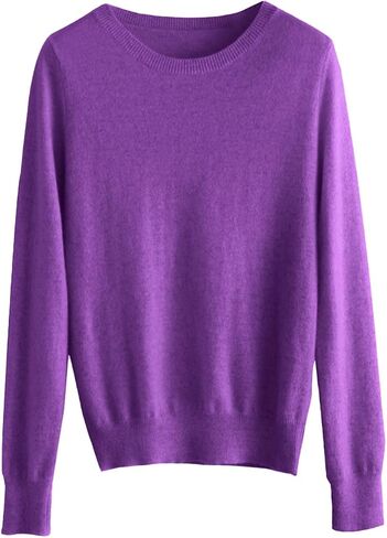 Cashmere Sweaters for Women Long Sleeve Crew Neck Ribbed Knit Tops Pullover Lightweight Wool Sweater Soft Cozy Warm in Saudi Arabia