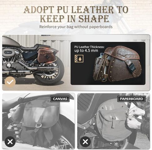 حقائب سرج للدراجات النارية من NICECNC، حقائب سرج من جلد البولي يوريثان، أشرطة معززة وقطعة سرج، مع حامل أكواب وقفل، حقائب جانبية للرمي فوق السرج، ملحقات عالمية للدراجات النارية، أسود in Kuwait