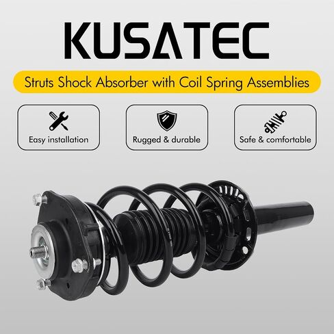 KUSATEC Front Pair Complete Struts Shock Absorber fit for Volkswagen Beetle 2012-2019/Eos 2007-2011/Golf 2010-2014/Jetta 2005-2018, 172311 Left/Right Struts with Coil Spring Assemblies in Saudi Arabia