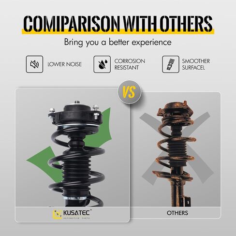 KUSATEC Front Pair Complete Struts Shock Absorber fit for Volkswagen Beetle 2012-2019/Eos 2007-2011/Golf 2010-2014/Jetta 2005-2018, 172311 Left/Right Struts with Coil Spring Assemblies in Saudi Arabia