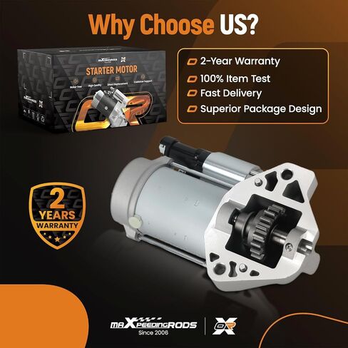 maXpeedingrods Starter Motor for Acura MDX V6 3.7L 2007-2009 1.8KW, 12V, CCW, 19T, Replace# 4280004120, 31200RYEA01, S6340S in Saudi Arabia