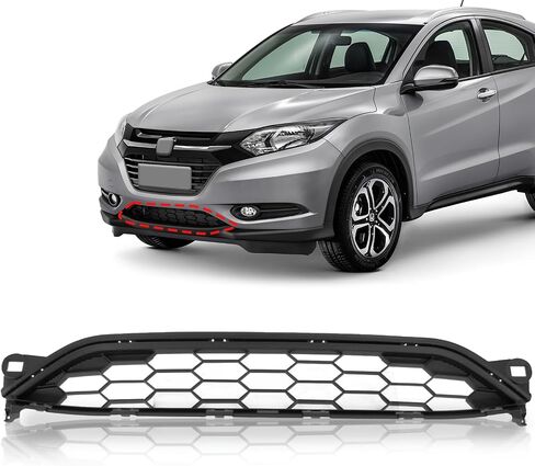 شبكة سفلية للمصد الأمامي من CarPartsDepot متوافقة مع Honda 2016-2018 HR-V نسيج قرص العسل البلاستيكي الأسود in Saudi Arabia
