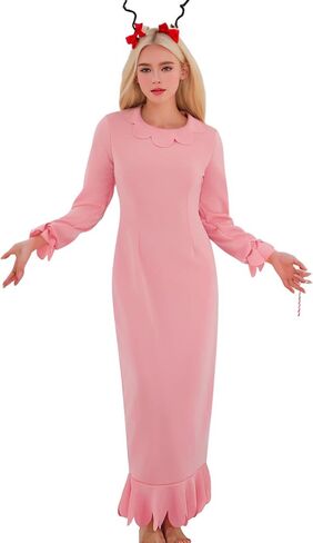 أزياء سيندي لو للنساء باللون الوردي للبالغين، قمصان نوم للكريسماس، أزياء الهالوين التنكرية in Kuwait