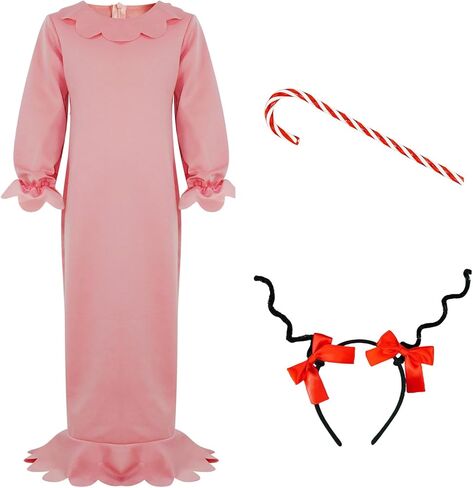 أزياء سيندي لو للنساء باللون الوردي للبالغين، قمصان نوم للكريسماس، أزياء الهالوين التنكرية in Kuwait