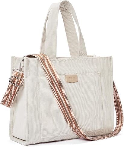 CLUCI Corduroy Tote Bag For Women Casual Zipper Tote Fashion Shoulder Handbag Hobo Bag in Saudi Arabia