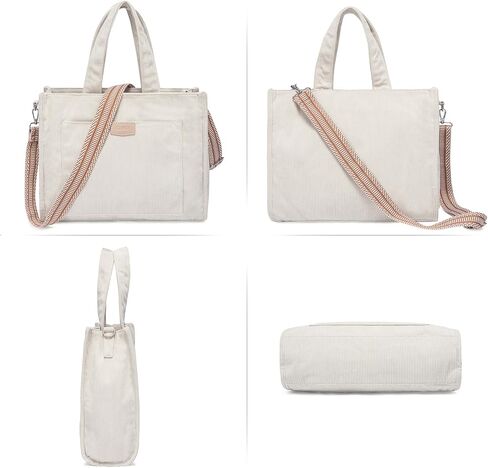 CLUCI Corduroy Tote Bag For Women Casual Zipper Tote Fashion Shoulder Handbag Hobo Bag in Saudi Arabia