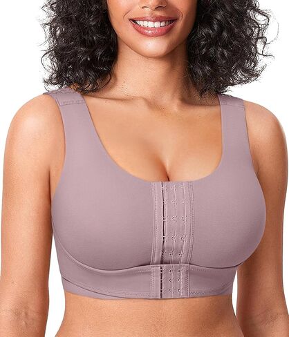 BRABIC Front Closure Bras for Women Post Surgery Compression Mastectomy Surgical Support Wireless Full Coverage Bra in Kuwait