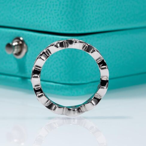 AnuClub مويسانيتي الخلود خاتم الزواج D اللون 925 خواتم الفضة الاسترليني للنساء مع شهادة in Kuwait