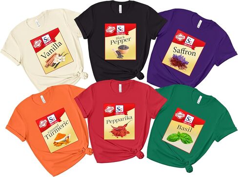 Spice Girl Halloween Costume Shirt, Multicolor Halloween Condiment Shirt, Themed Apparel Party Costume Tee, Group Matching Tshirt in Saudi Arabia