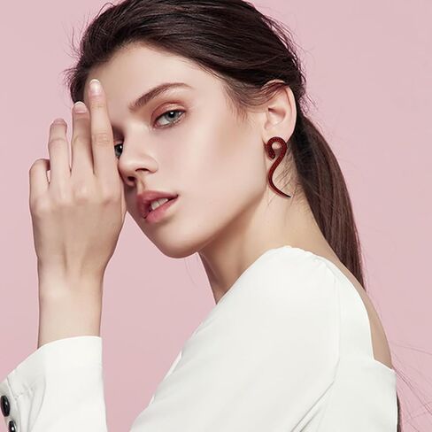 Flyonce Halloween Earrings Rhinestone Snake Earrings Costume Statement Snake Jewelry Serpent Snakes Dangle Earrings Cosplay Jewelry Accessories in Kuwait