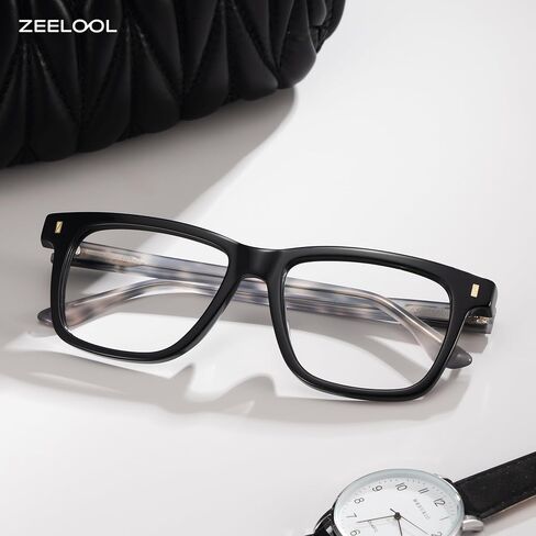إطارات نظارات Zeelool للنساء والرجال، إطار نظارات مستطيل أنيق مع عدسات شفافة Travis ZJGA880046 in Saudi Arabia