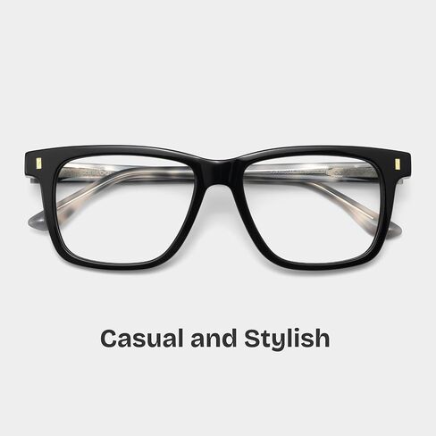 إطارات نظارات Zeelool للنساء والرجال، إطار نظارات مستطيل أنيق مع عدسات شفافة Travis ZJGA880046 in Saudi Arabia
