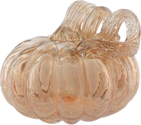 Boston International Handblown Art Glass Pumpkin Thanksgiving Halloween Decorations for Home, Large, Savory Blue in Saudi Arabia