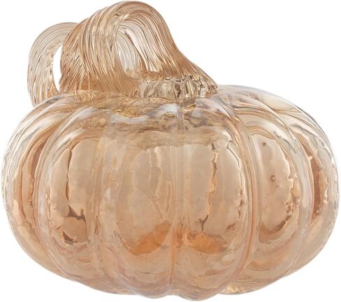 Boston International Handblown Art Glass Pumpkin Thanksgiving Halloween Decorations for Home, Large, Savory Blue in Saudi Arabia